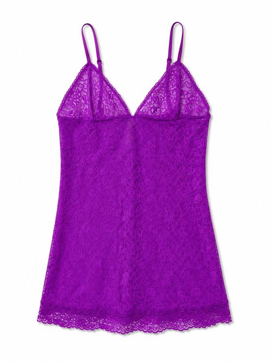 Victoria's Secret Other - Victoria’s Secret Purple Lace Chemise Nightgown Sleep Dress XL NWT Adjustable